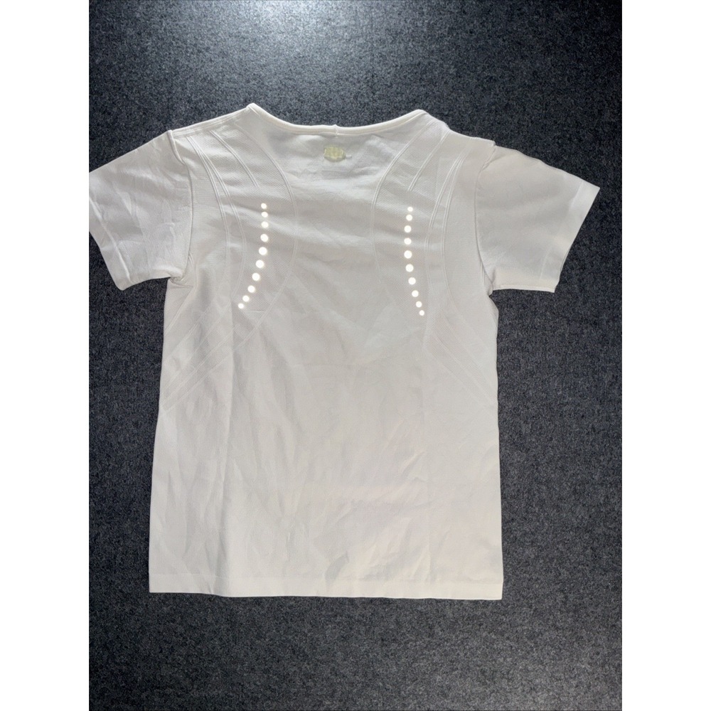 Nike FIT DRY Womens White Short Sleeve Training Top Reflective M 257730-101 - Picture 2 of 12